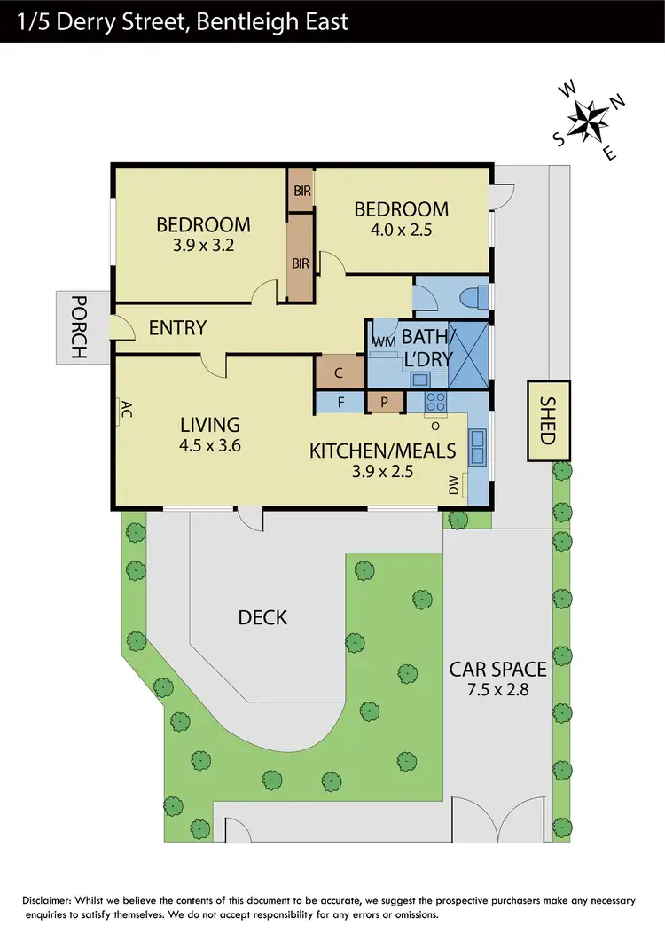Floorplan of Homely unit listing, 1/5 Derry Street, Bentleigh East VIC 3165
