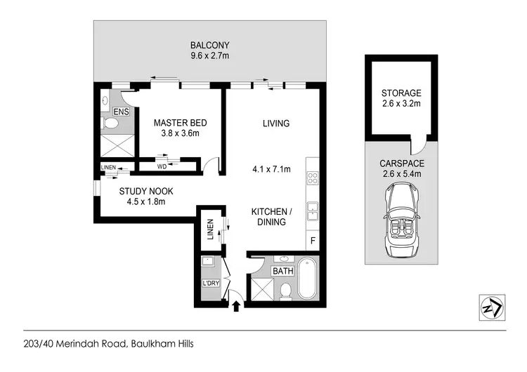 Floorplan of Homely apartment listing, 203/40 Merindah Road, Baulkham Hills NSW 2153