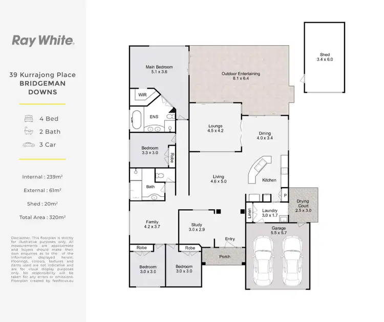 Floorplan of Homely house listing, 39 Kurrajong Place, Bridgeman Downs QLD 4035