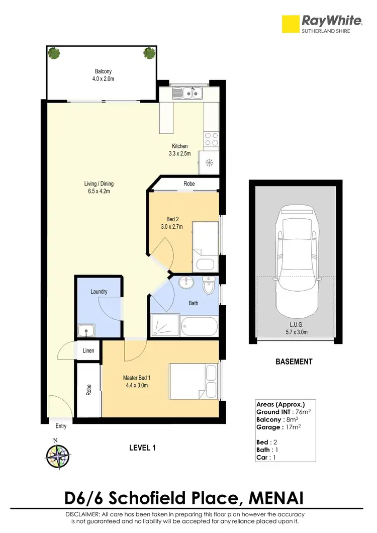 Floorplan of Homely apartment listing, 6D/6 Schofield Place, Menai NSW 2234