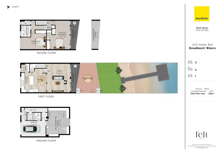 Floorplan of Homely townhouse listing, 2/23 Hooker Boulevard, Broadbeach Waters QLD 4218