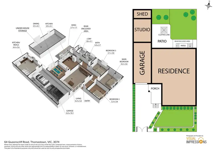 Floorplan of Homely house listing, 64 Queenscliff Road, Thomastown VIC 3074