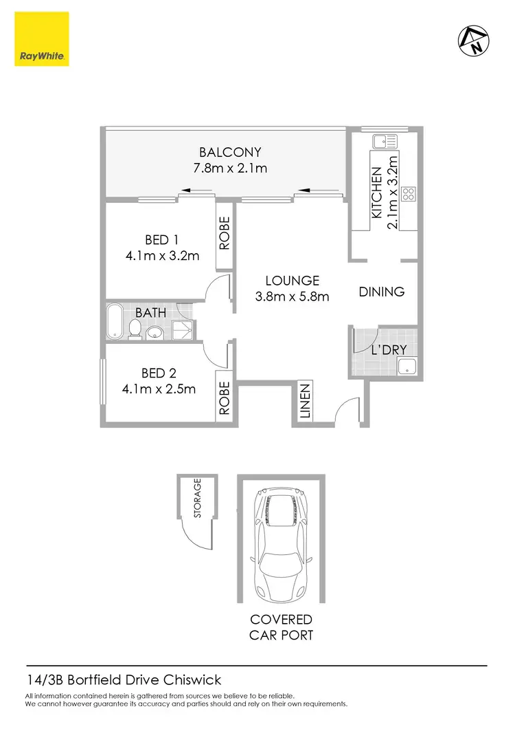 Floorplan of Homely apartment listing, 14/3B Bortfield Drive, Chiswick NSW 2046