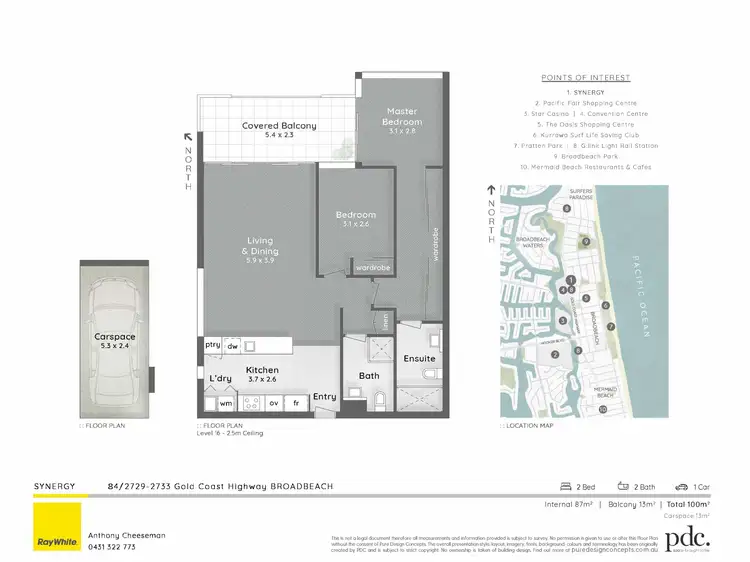 Floorplan of Homely apartment listing, 84/2729 Gold Coast Highway, Broadbeach QLD 4218