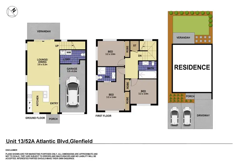 Floorplan of Homely townhouse listing, 13/52A Atlantic Boulevarde, Glenfield NSW 2167