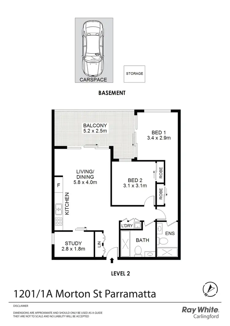Floorplan of Homely apartment listing, 1201/1A Morton Street, Parramatta NSW 2150