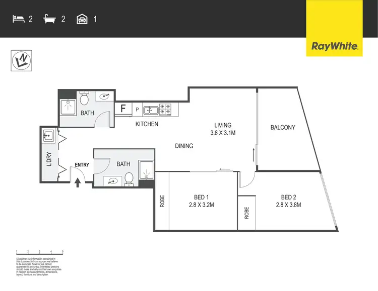 Floorplan of Homely unit listing, 2202/3 Grazier Lane, Belconnen ACT 2617