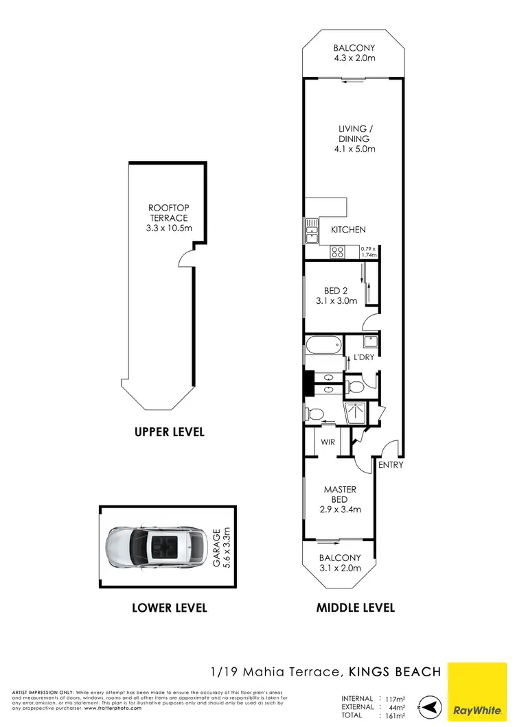 Floorplan of Homely unit listing, Unit 1/19 Mahia Terrace, Kings Beach QLD 4551