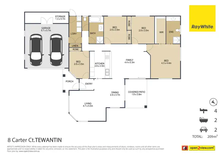 Floorplan of Homely house listing, 8 Carter Court, Tewantin QLD 4565