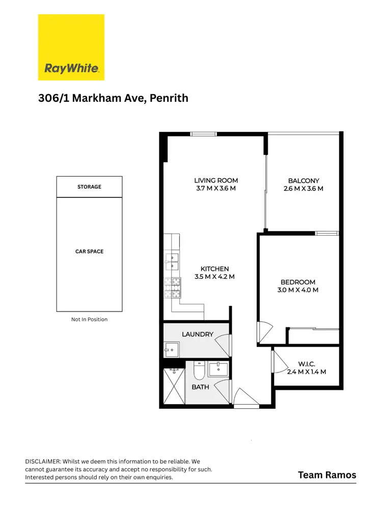Floorplan of Homely apartment listing, 306/1 Markham Avenue, Penrith NSW 2750