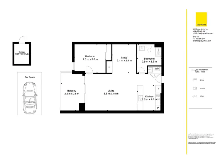 Floorplan of Homely apartment listing, 1112/1B Pearl Street, Hurstville NSW 2220