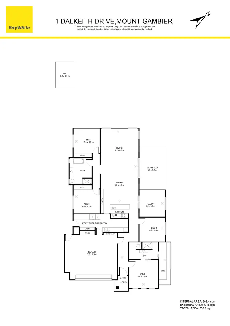 Floorplan of Homely house listing, 1 Dalkeith Drive, Mount Gambier SA 5290