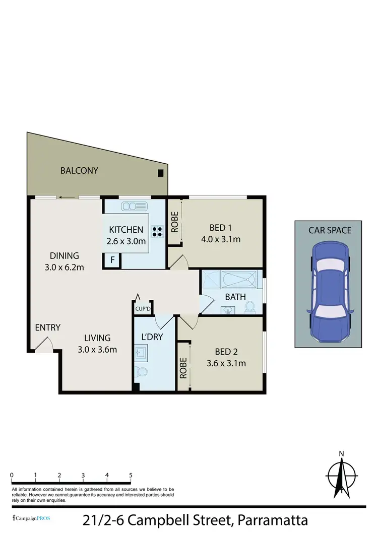 Floorplan of Homely unit listing, 21/2-6 Campbell Street, Parramatta NSW 2150