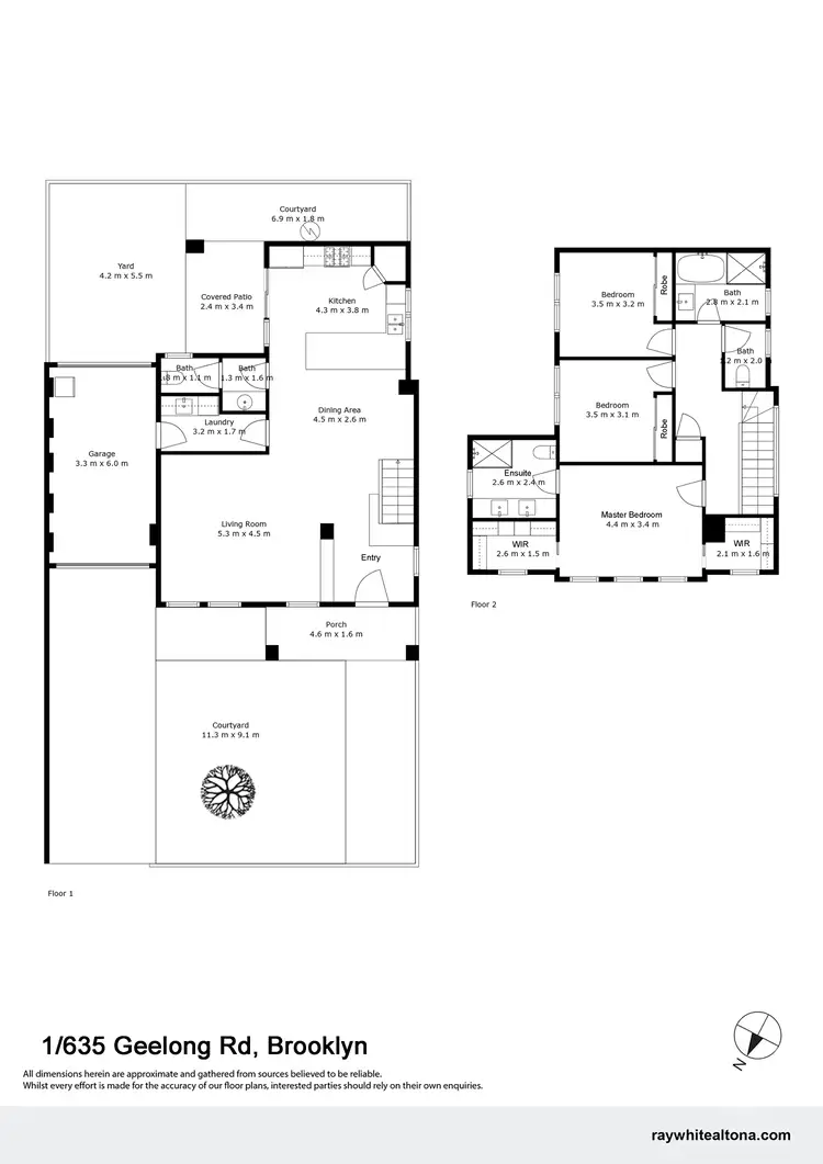 Floorplan of Homely townhouse listing, 1/635 Geelong Road, Brooklyn VIC 3012
