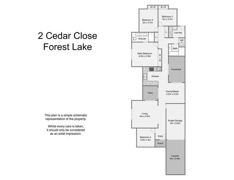Floorplan of Homely house listing, 2 Cedar Close, Forest Lake QLD 4078