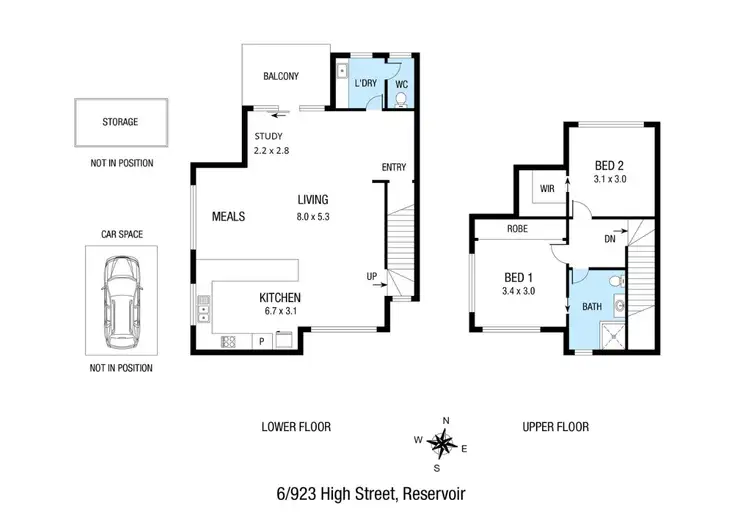 Floorplan of Homely townhouse listing, 6/923 High Street, Reservoir VIC 3073