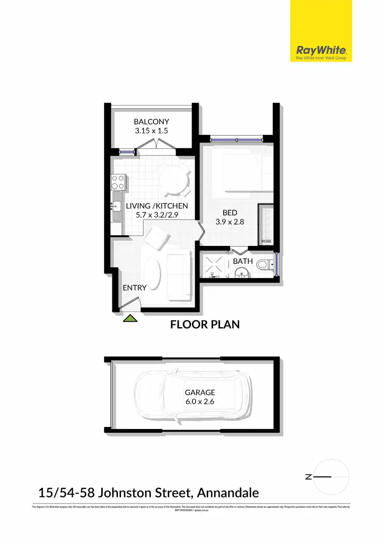 Floorplan of Homely apartment listing, 15/54-58 Johnston Street, Annandale NSW 2038