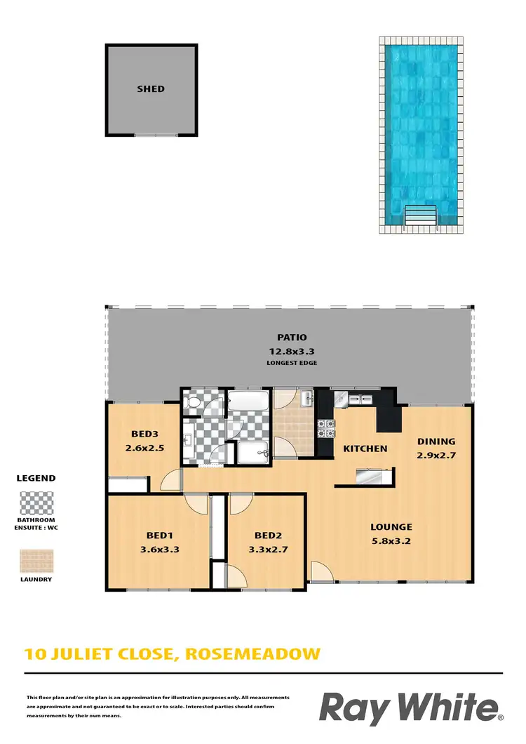 Floorplan of Homely house listing, 10 Juliet Close, Rosemeadow NSW 2560