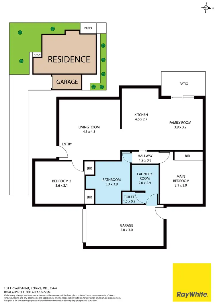 Floorplan of Homely townhouse listing, 2/101 Hovell Street, Echuca VIC 3564