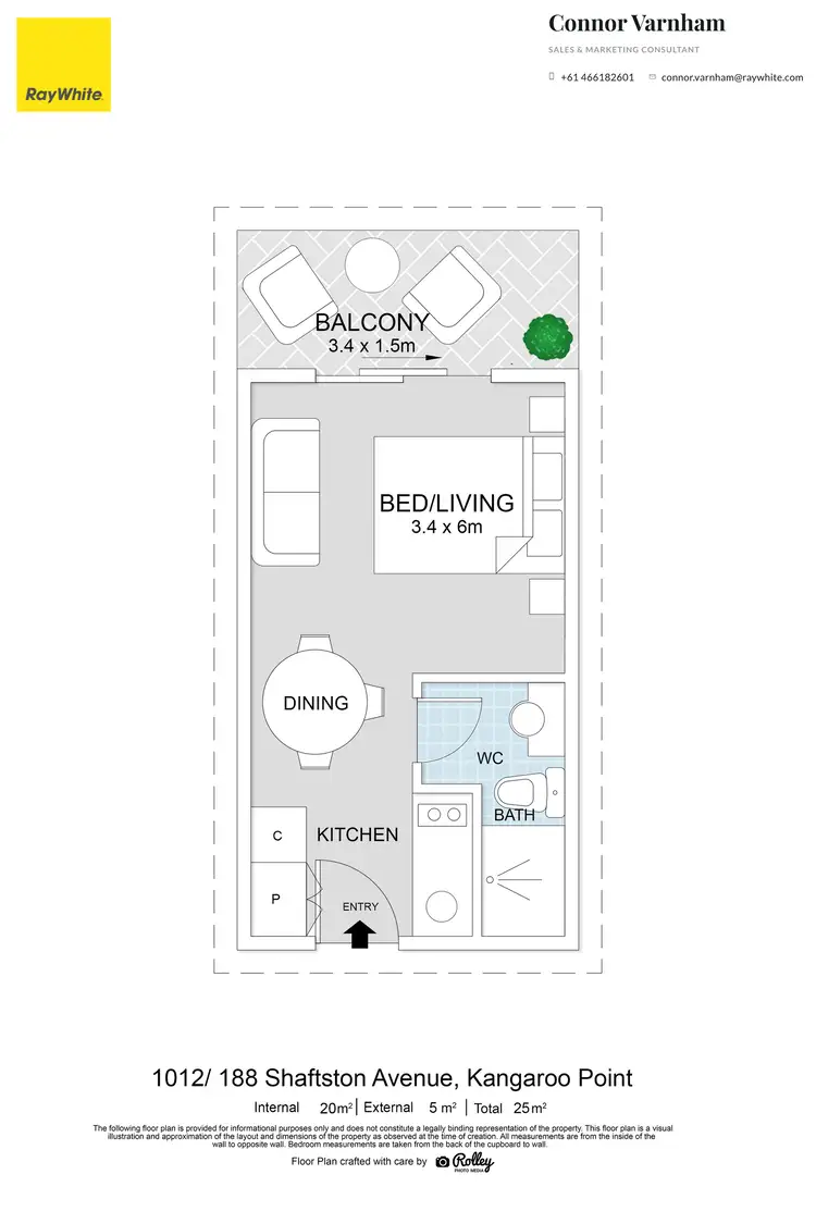 Floorplan of Homely apartment listing, 1012/188 Shafston Avenue, Kangaroo Point QLD 4169