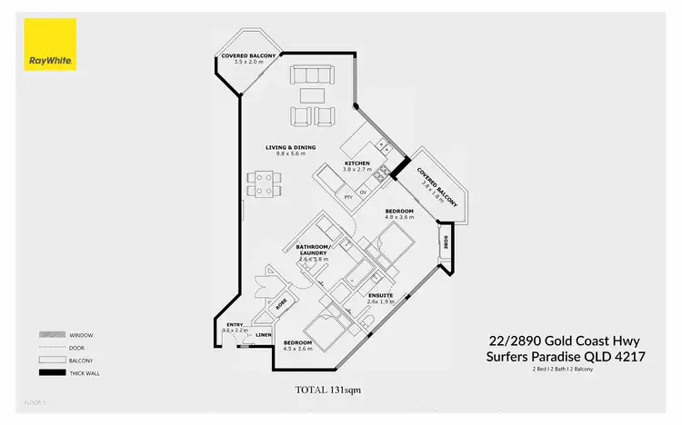 Floorplan of Homely apartment listing, 22/2890 Gold Coast Highway, Surfers Paradise QLD 4217