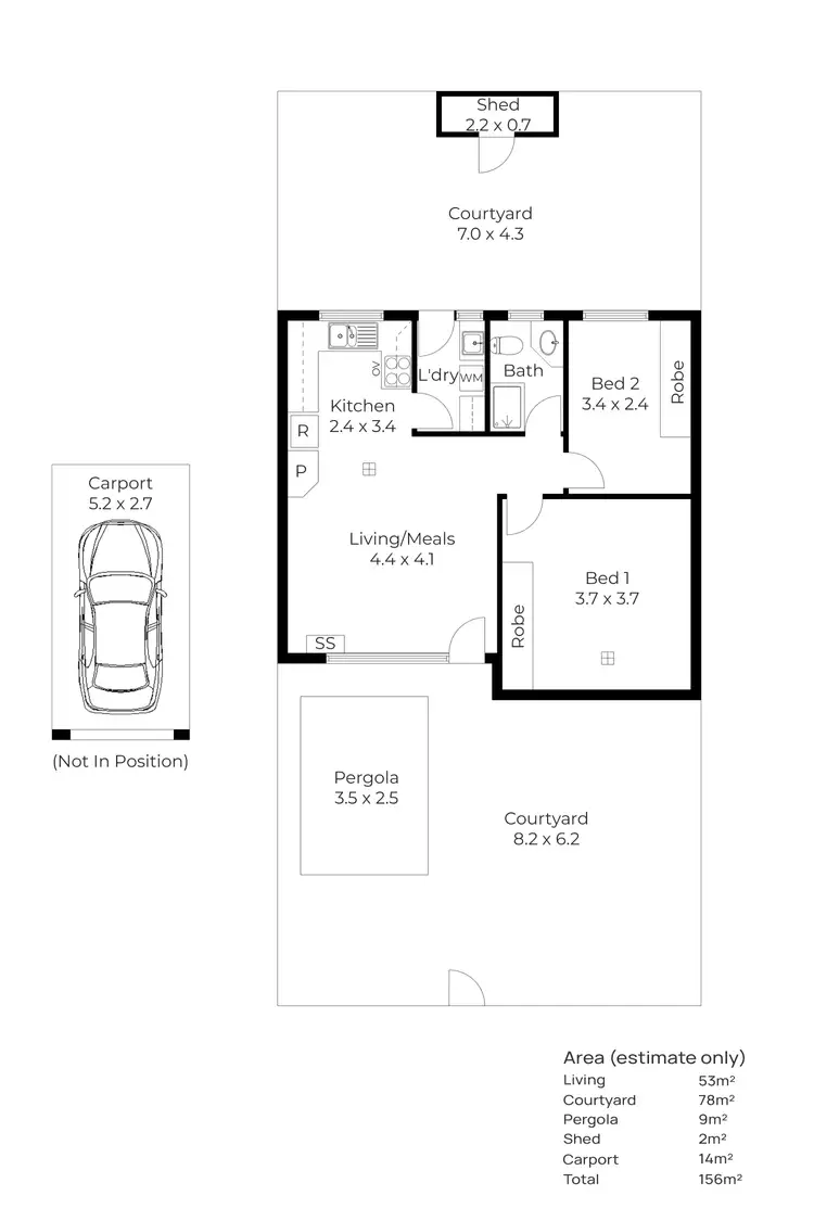 Floorplan of Homely unit listing, 4/7 Shaftsbury Avenue, Fulham Gardens SA 5024