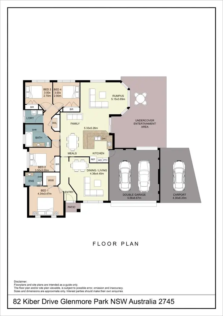 Floorplan of Homely house listing, 82 Kiber Drive, Glenmore Park NSW 2745