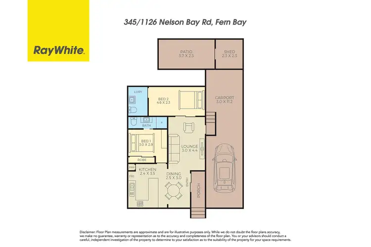 Floorplan of Homely retirement listing, 345/1126 Nelson Bay Road, Fern Bay NSW 2295
