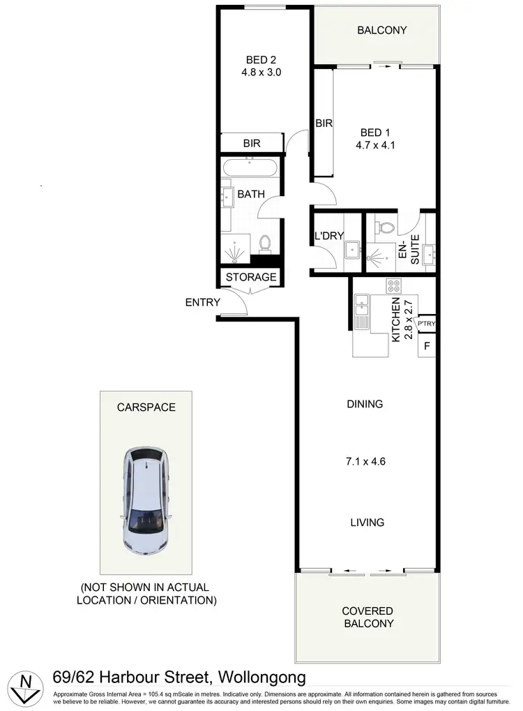 Floorplan of Homely apartment listing, 69/62 Harbour Street, Wollongong NSW 2500
