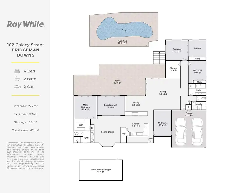 Floorplan of Homely house listing, 102 Galaxy Street, Bridgeman Downs QLD 4035