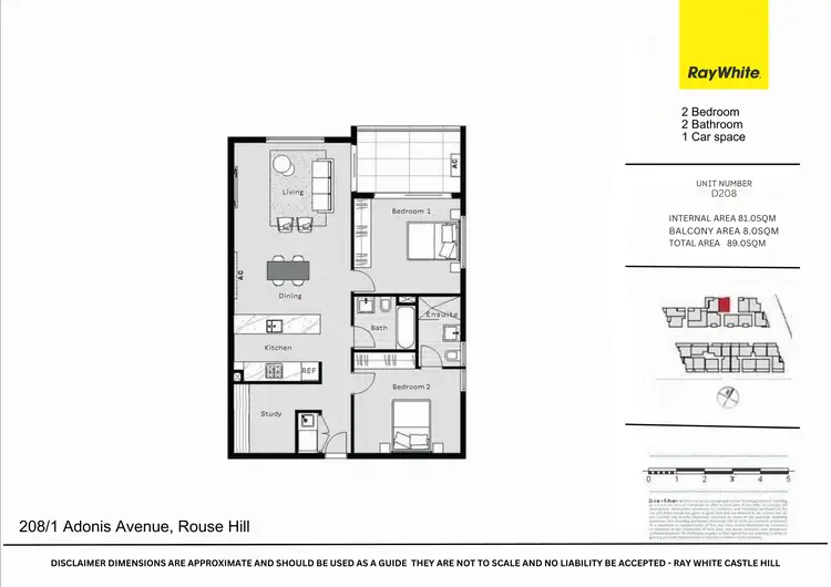 Floorplan of Homely unit listing, 208/1 Adonis Avenue, Rouse Hill NSW 2155