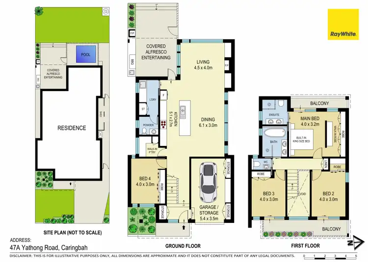 Floorplan of Homely semi-detached listing, 47A Yathong Road, Caringbah NSW 2229