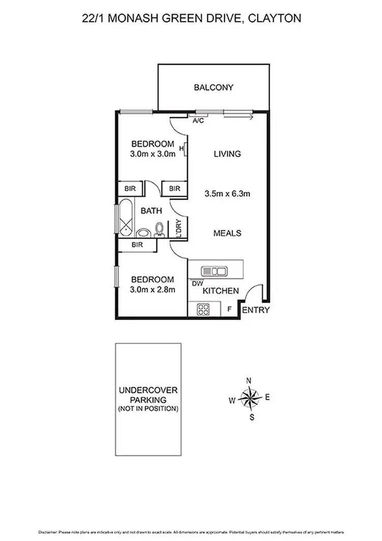 Floorplan of Homely apartment listing, 22/1 Monash Green Drive, Clayton VIC 3168