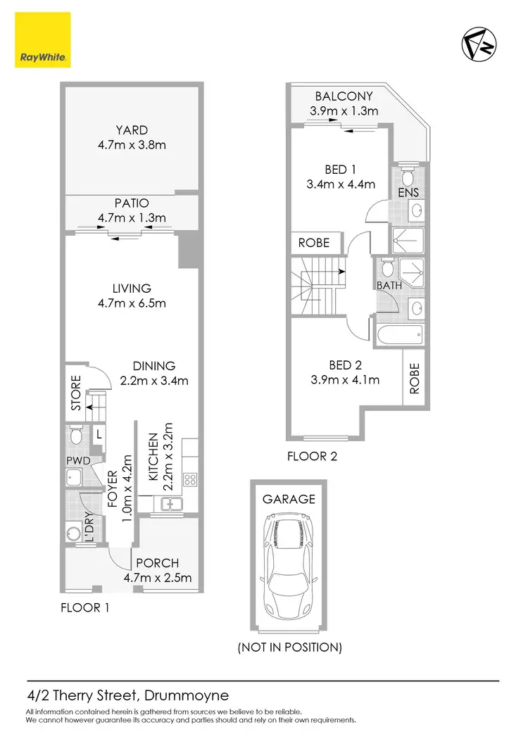 Floorplan of Homely townhouse listing, 4/2 Therry Street, Drummoyne NSW 2047
