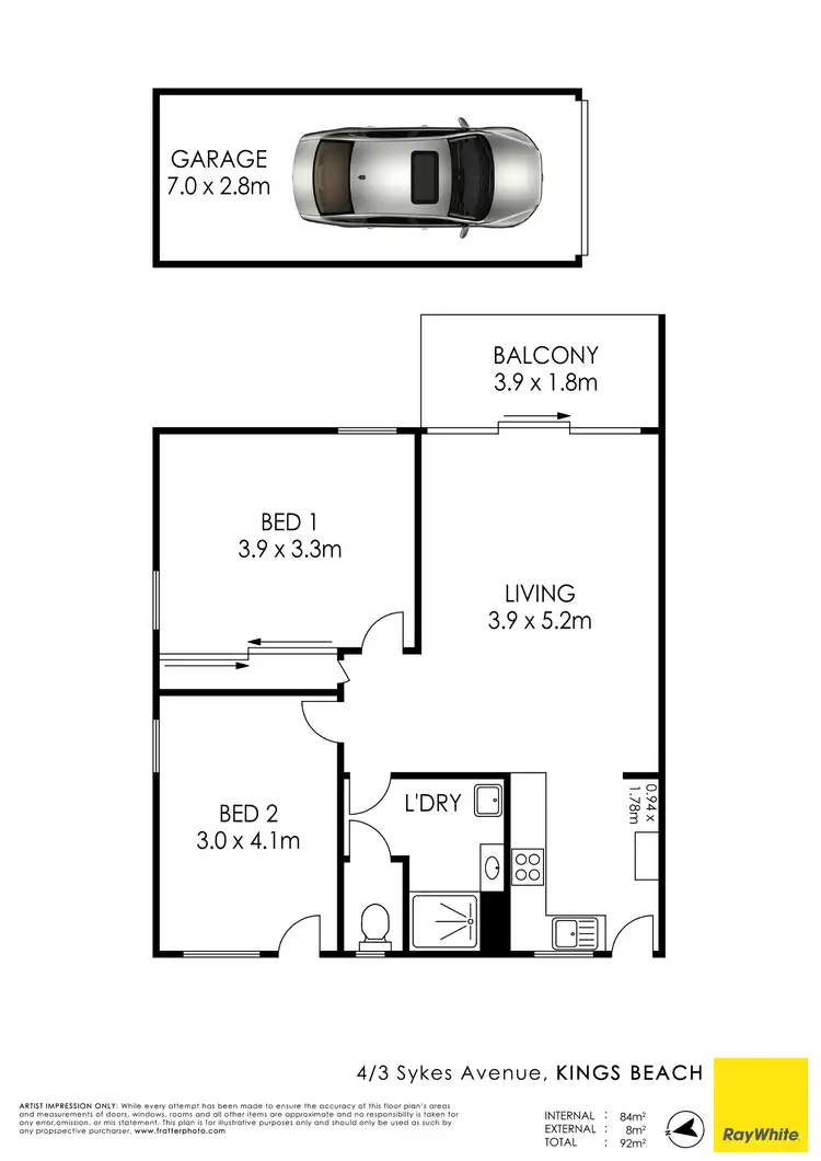 Floorplan of Homely unit listing, Unit 4/3 Sykes Avenue, Kings Beach QLD 4551