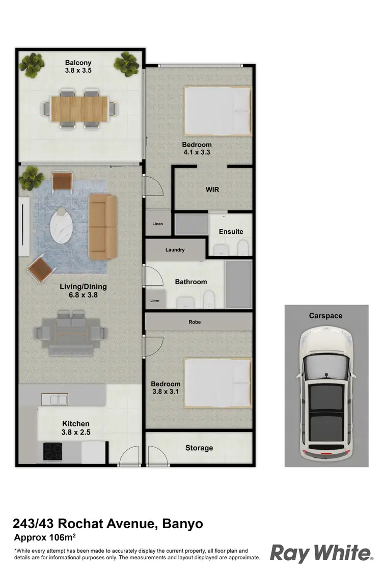 Floorplan of Homely apartment listing, 243/43 Rochat Avenue, Banyo QLD 4014