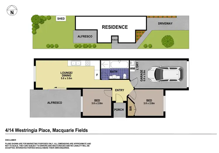 Floorplan of Homely semi-detached listing, 4/14 Westringia Place, Macquarie Fields NSW 2564
