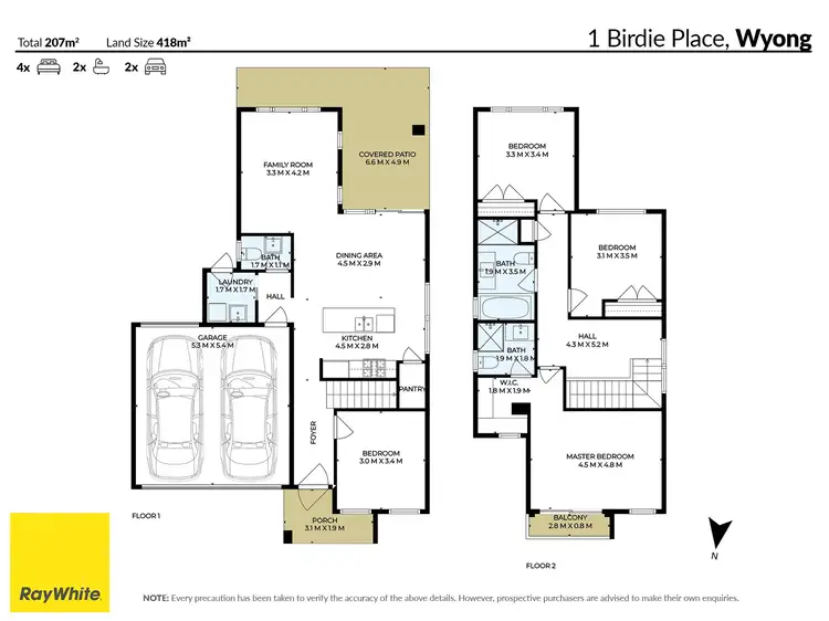 Floorplan of Homely house listing, 1 Birdie Place, Wyong NSW 2259