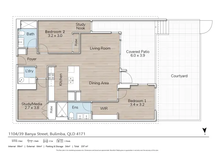 Floorplan of Homely apartment listing, 1104/39 Banya Street, Bulimba QLD 4171