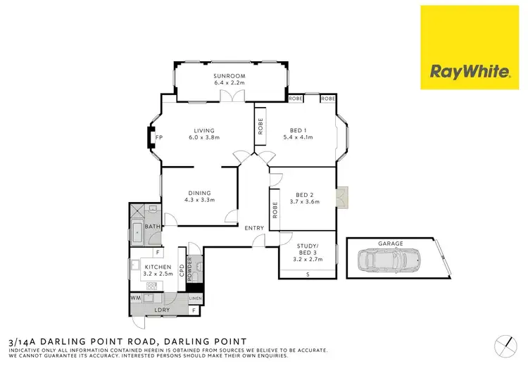 Floorplan of Homely apartment listing, 3/14a Darling Point Road, Darling Point NSW 2027