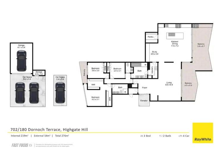 Floorplan of Homely apartment listing, 702/180 Dornoch Terrace, Highgate Hill QLD 4101