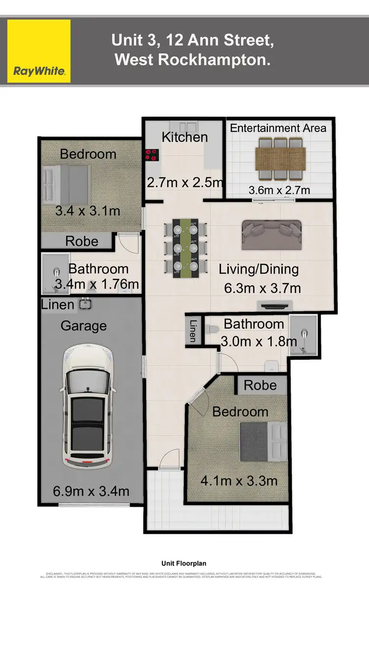 Floorplan of Homely unit listing, 3/12 Ann Street, West Rockhampton QLD 4700