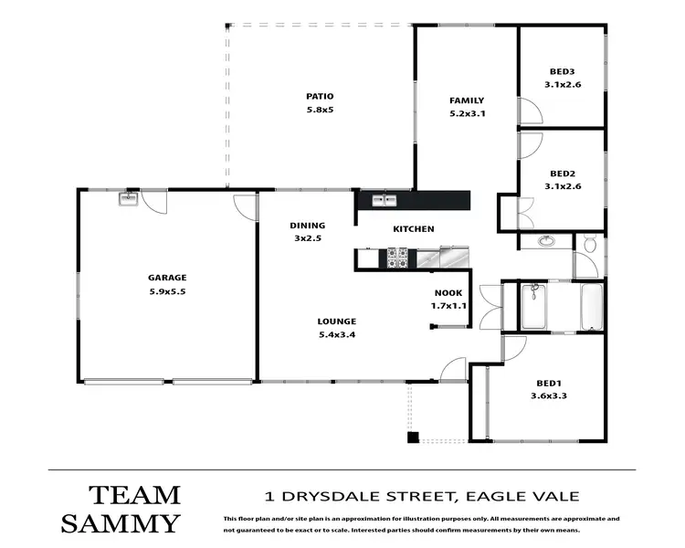Floorplan of Homely house listing, 1 Drysdale Street, Eagle Vale NSW 2558