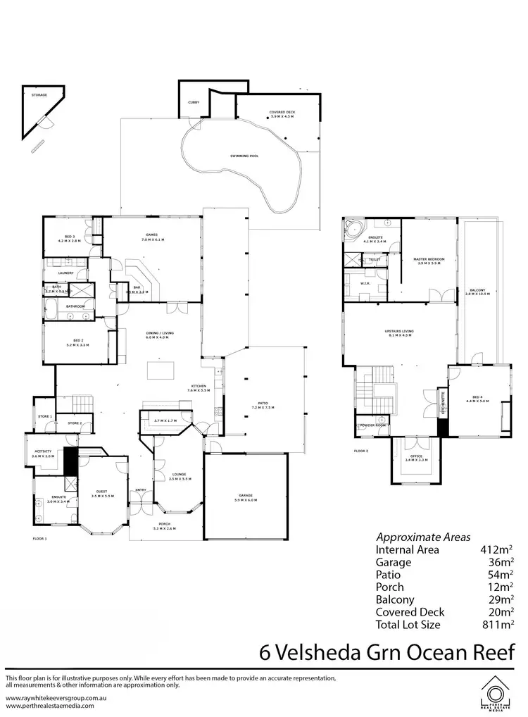 Floorplan of Homely house listing, 6 Velsheda Green, Ocean Reef WA 6027