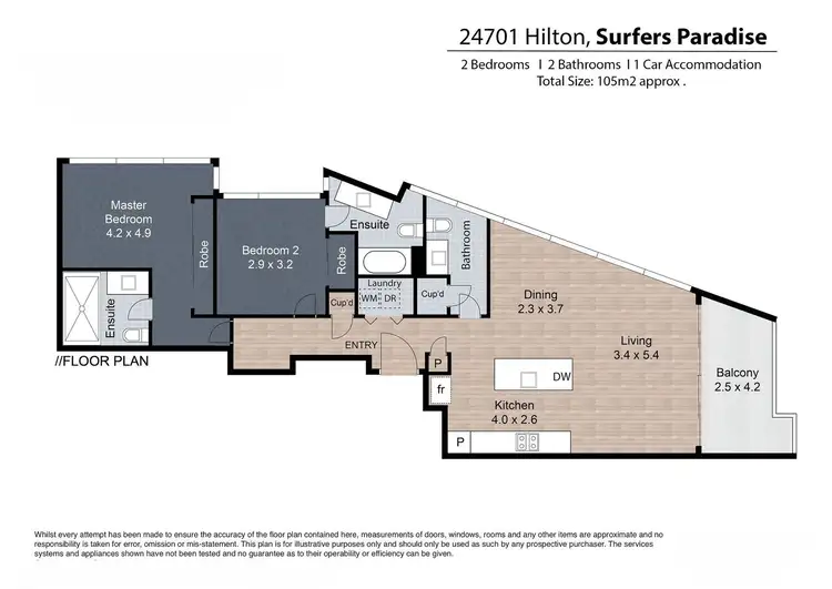 Floorplan of Homely unit listing, 24701/3113 Surfers Paradise Boulevard, Surfers Paradise QLD 4217