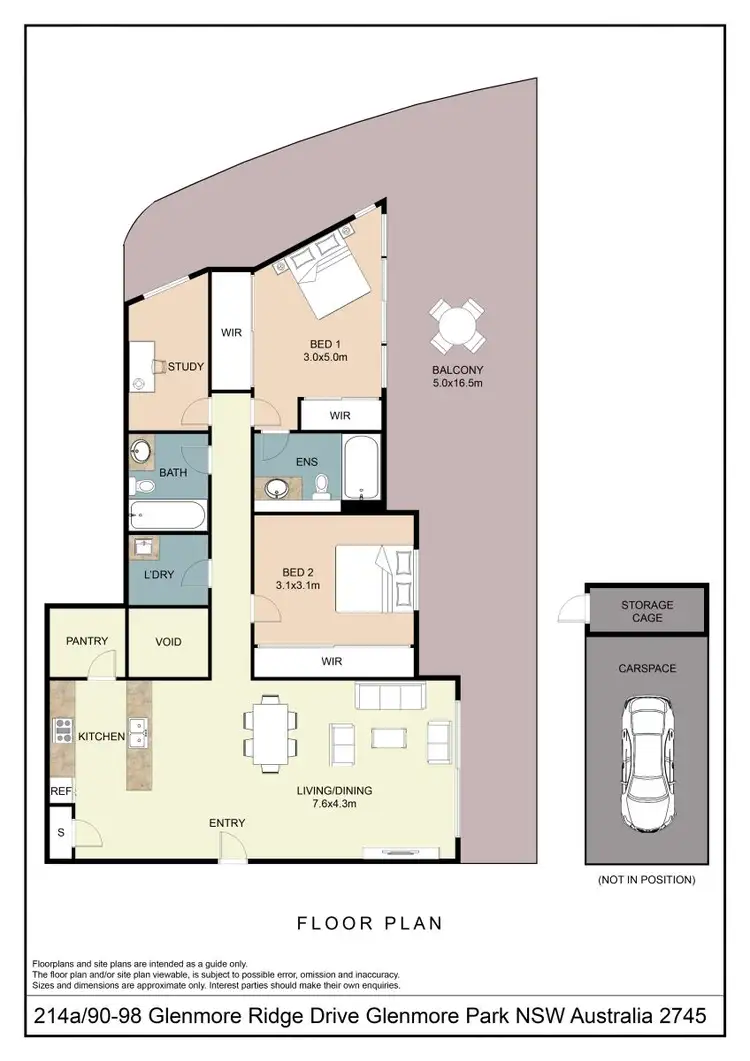Floorplan of Homely apartment listing, 214A/90-98 Glenmore Ridge Drive, Glenmore Park NSW 2745