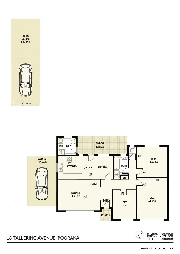 Floorplan of Homely house listing, 18 Tallering Avenue, Pooraka SA 5095