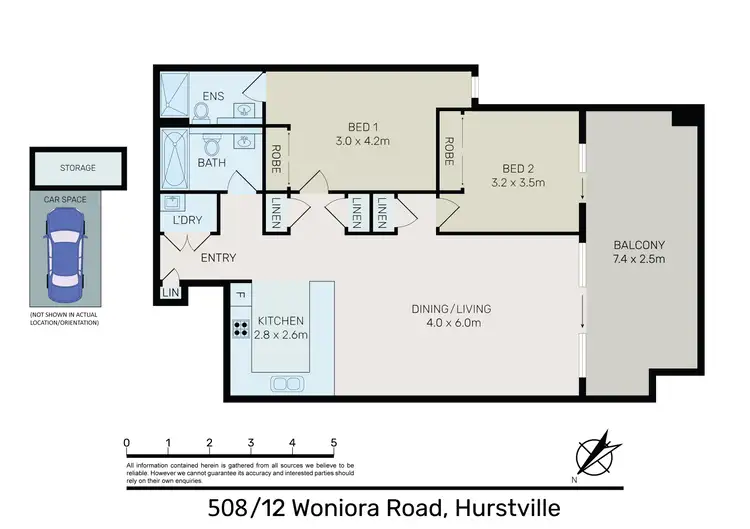 Floorplan of Homely apartment listing, 508/12 Woniora Road, Hurstville NSW 2220
