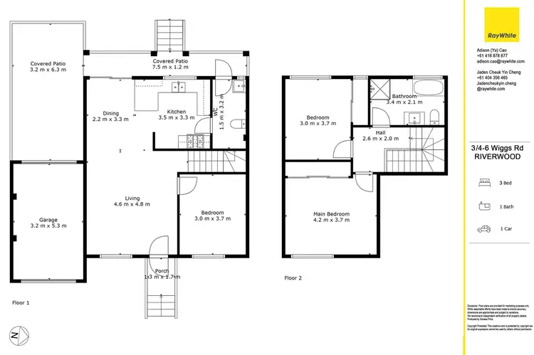 Floorplan of Homely townhouse listing, 3/4-6 Wiggs Road, Riverwood NSW 2210