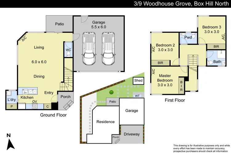 Floorplan of Homely townhouse listing, 3/9 Woodhouse Grove, Box Hill North VIC 3129